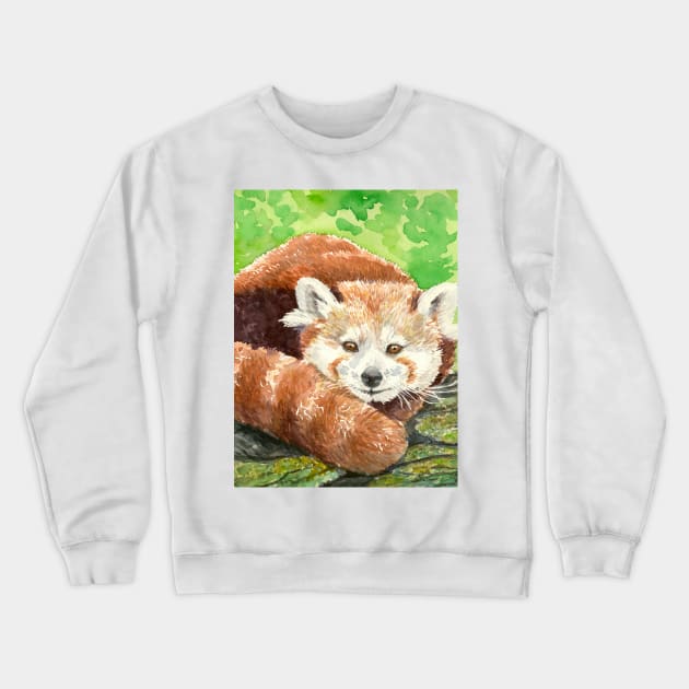 Red panda Crewneck Sweatshirt by katerinamk